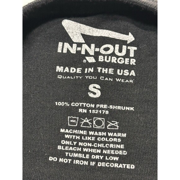 In-n-Out Burger UTAH Black T-shirt Adult Small Silkscreened Back Sunset USA Made - Picture 4 of 7